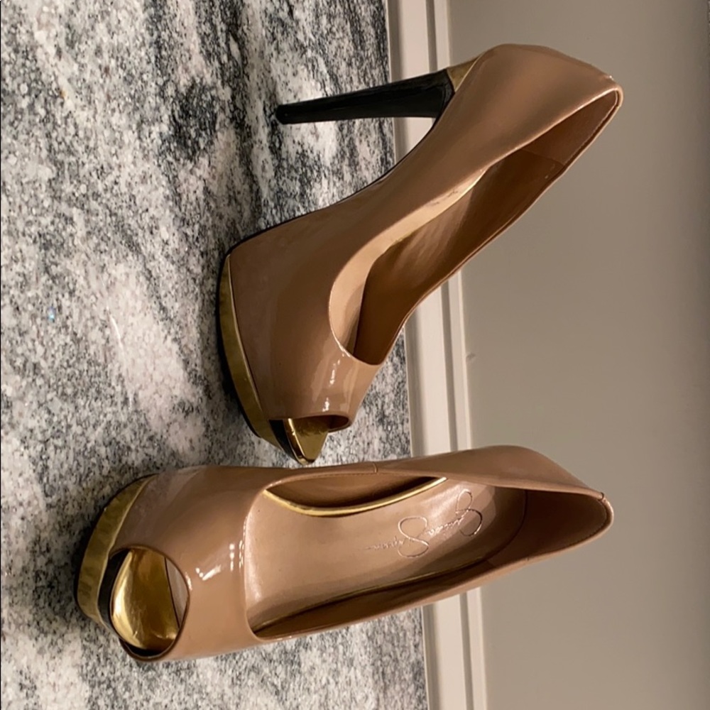 Peep toe heels